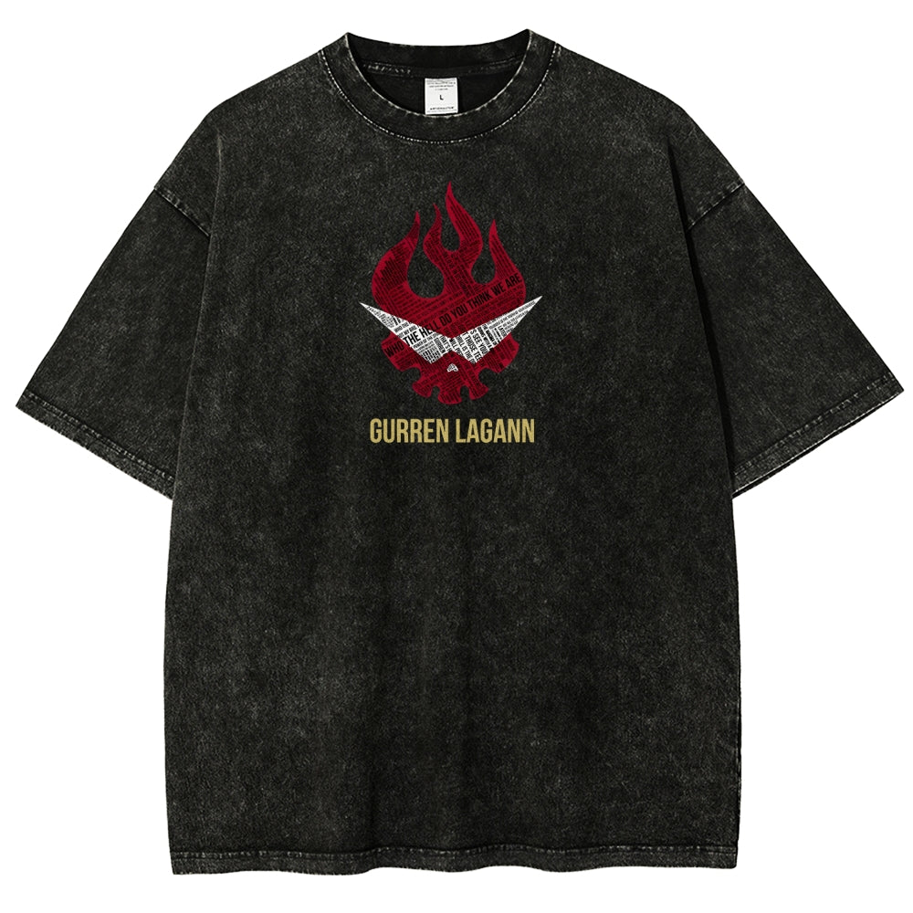 Gurren lagann Tengen Toppa Unisex Fit Washed T-Shirt 2508014820