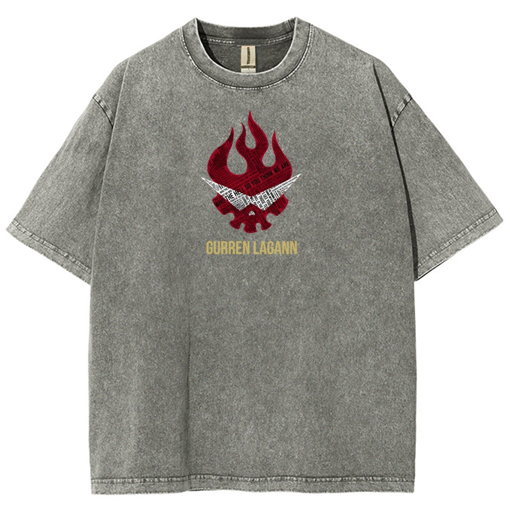 Gurren lagann Tengen Toppa Unisex Fit Washed T-Shirt 2508014820
