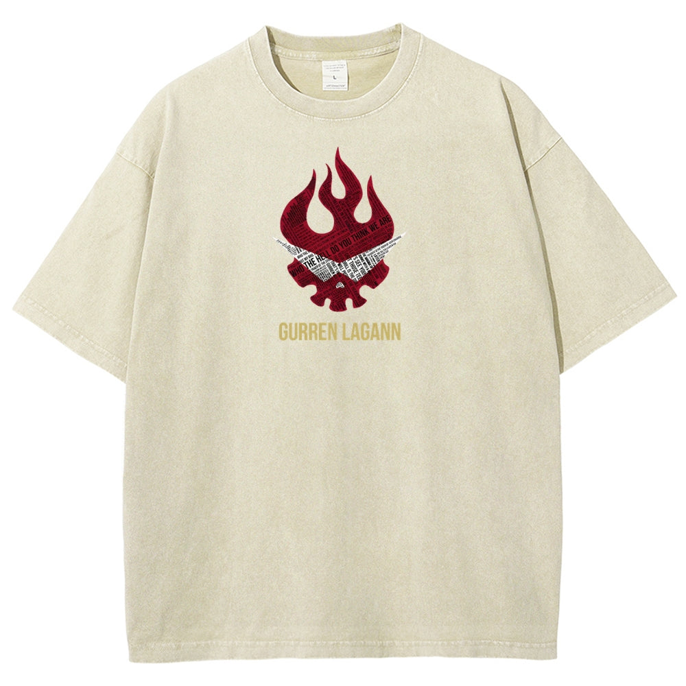 Gurren lagann Tengen Toppa Unisex Fit Washed T-Shirt 2508014820