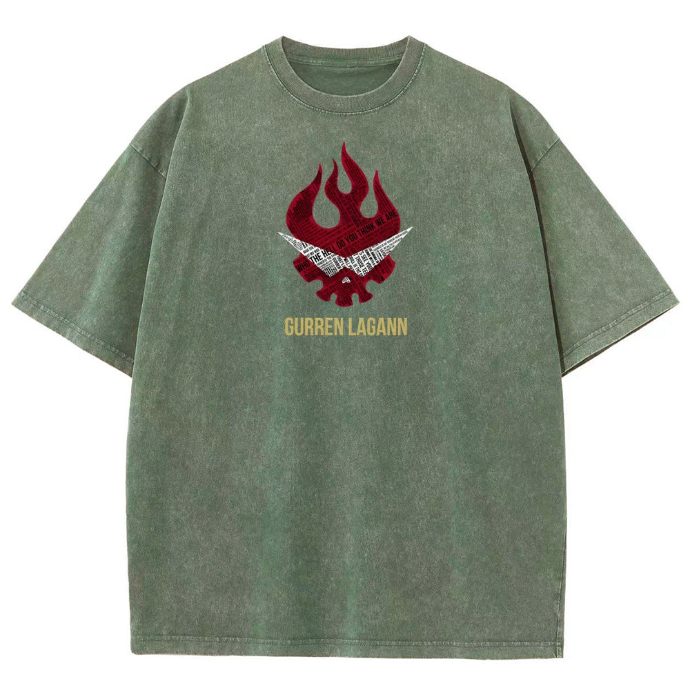 Gurren lagann Tengen Toppa Unisex Fit Washed T-Shirt 2508014820