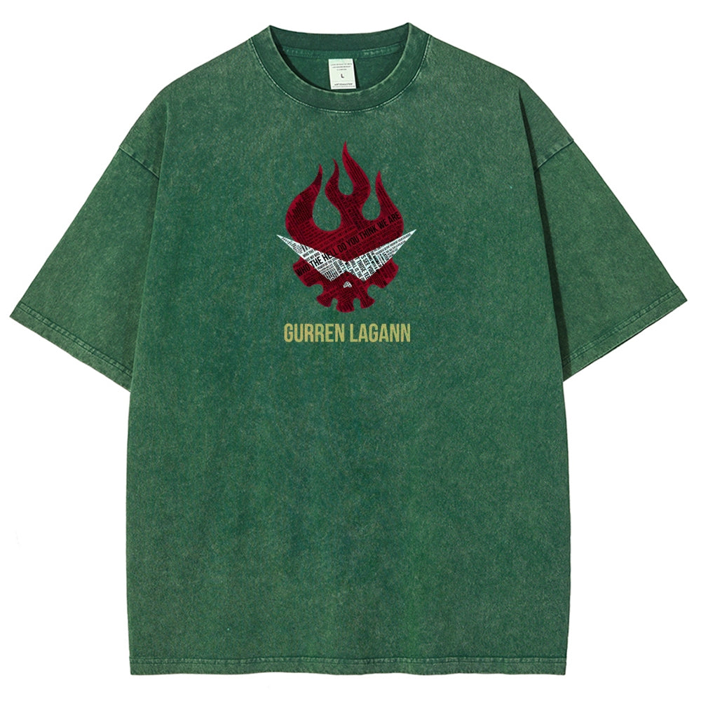 Gurren lagann Tengen Toppa Unisex Fit Washed T-Shirt 2508014820