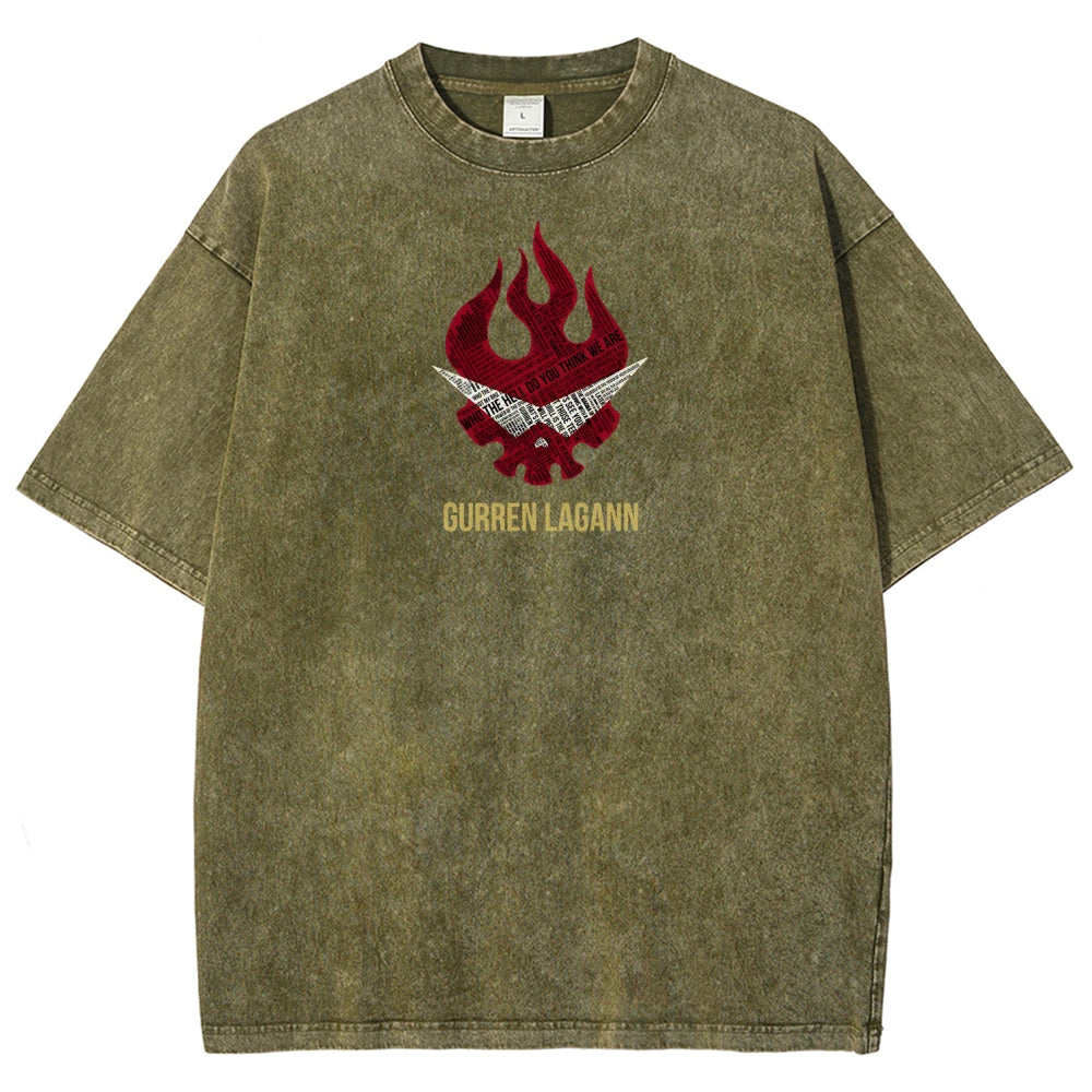 Gurren lagann Tengen Toppa Unisex Fit Washed T-Shirt 2508014820