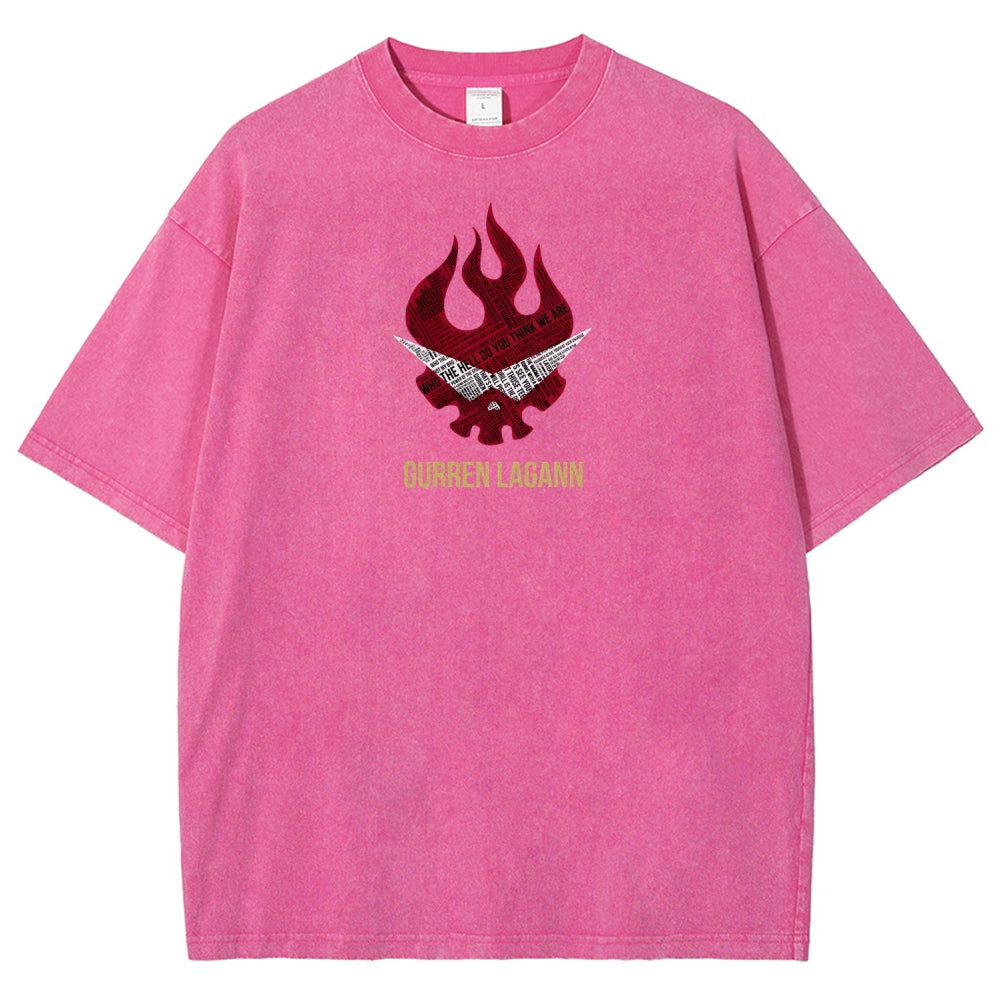 Gurren lagann Tengen Toppa Unisex Fit Washed T-Shirt 2508014820