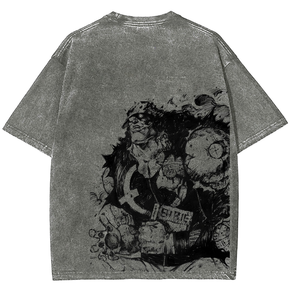 One Piece Bartholomew Kuma Unisex Fit Washed T-Shirt 2508016834