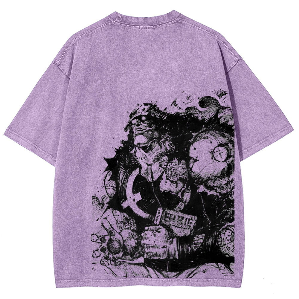 One Piece Bartholomew Kuma Unisex Fit Washed T-Shirt 2508016834