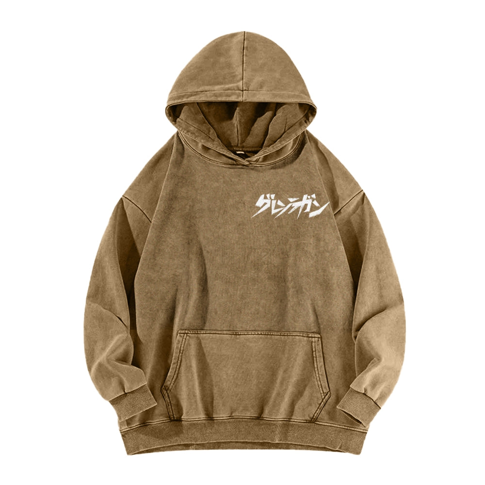 Gurren lagann Tengen Toppa Casual Washed Hoodie 2508025916