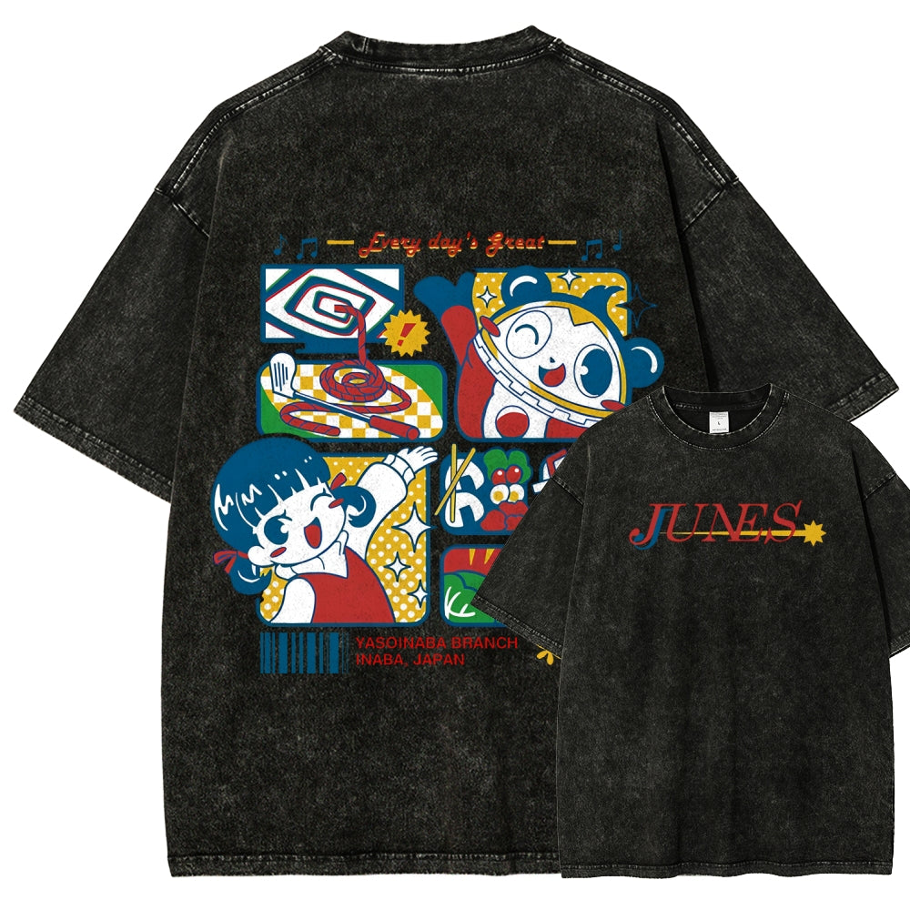 Persona 4 Junes Unisex Fit Washed T-Shirt 2509007124