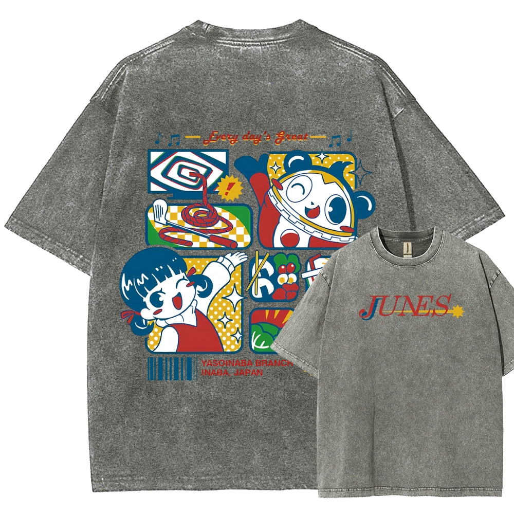 Persona 4 Junes Unisex Fit Washed T-Shirt 2509007124