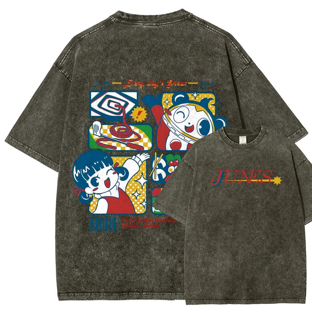 Persona 4 Junes Unisex Fit Washed T-Shirt 2509007124