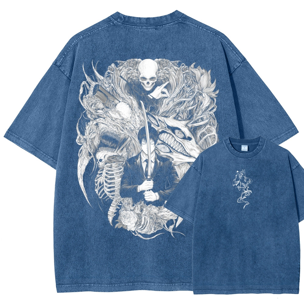 Chainsaw Man Unisex Fit Washed T-Shirt 2510002311