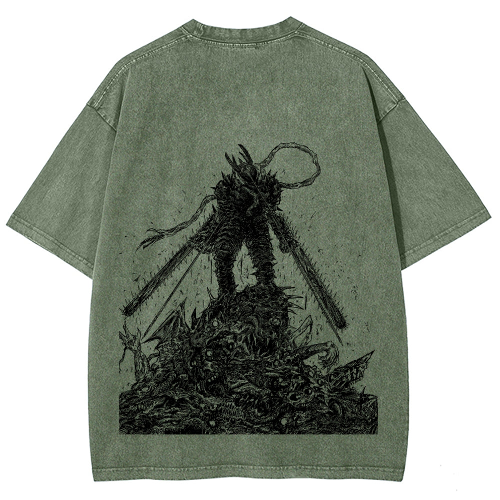 Chainsaw Man Unisex Fit Washed T-Shirt 2510003381