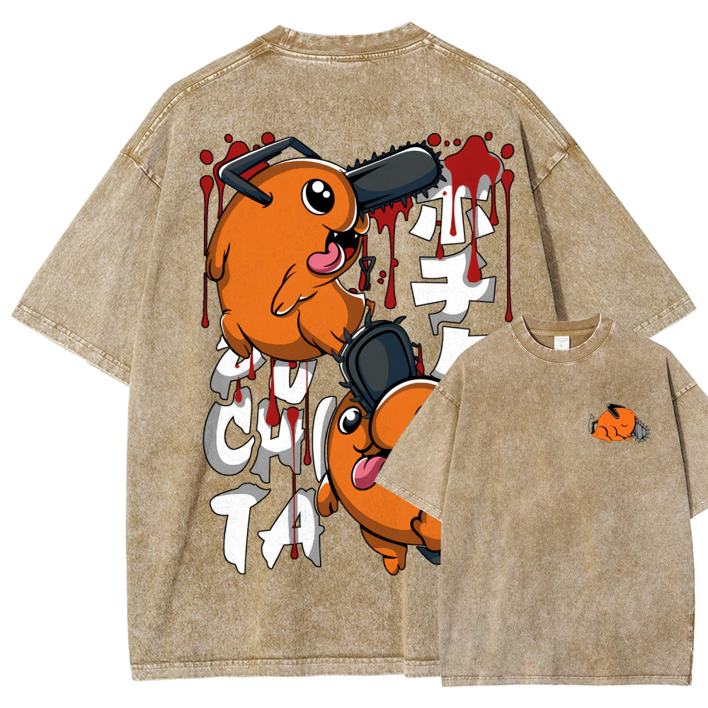 Chainsaw Man Unisex Fit Washed T-Shirt 2510004011