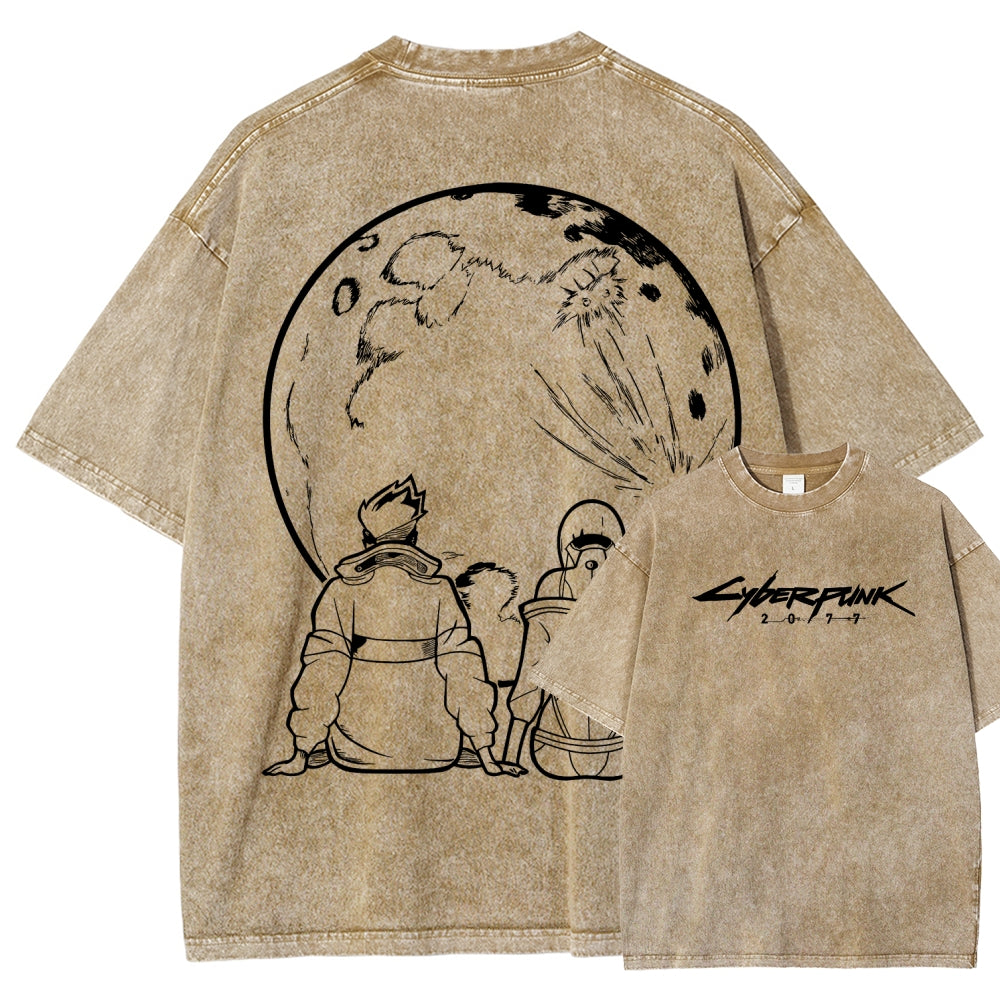 Cyberpunk Unisex Fit Washed T-Shirt 2511003353