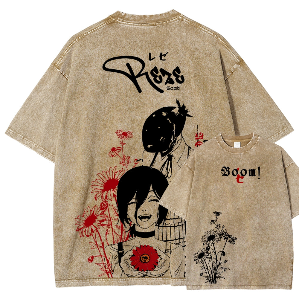 Chainsaw Man Unisex Fit Washed T-Shirt 2511004263