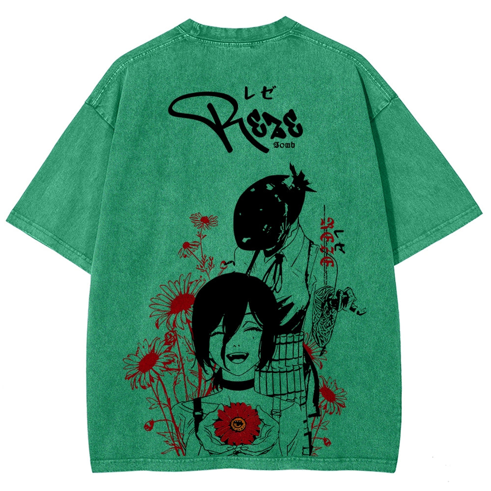 Chainsaw Man Unisex Fit Washed T-Shirt 2511004263
