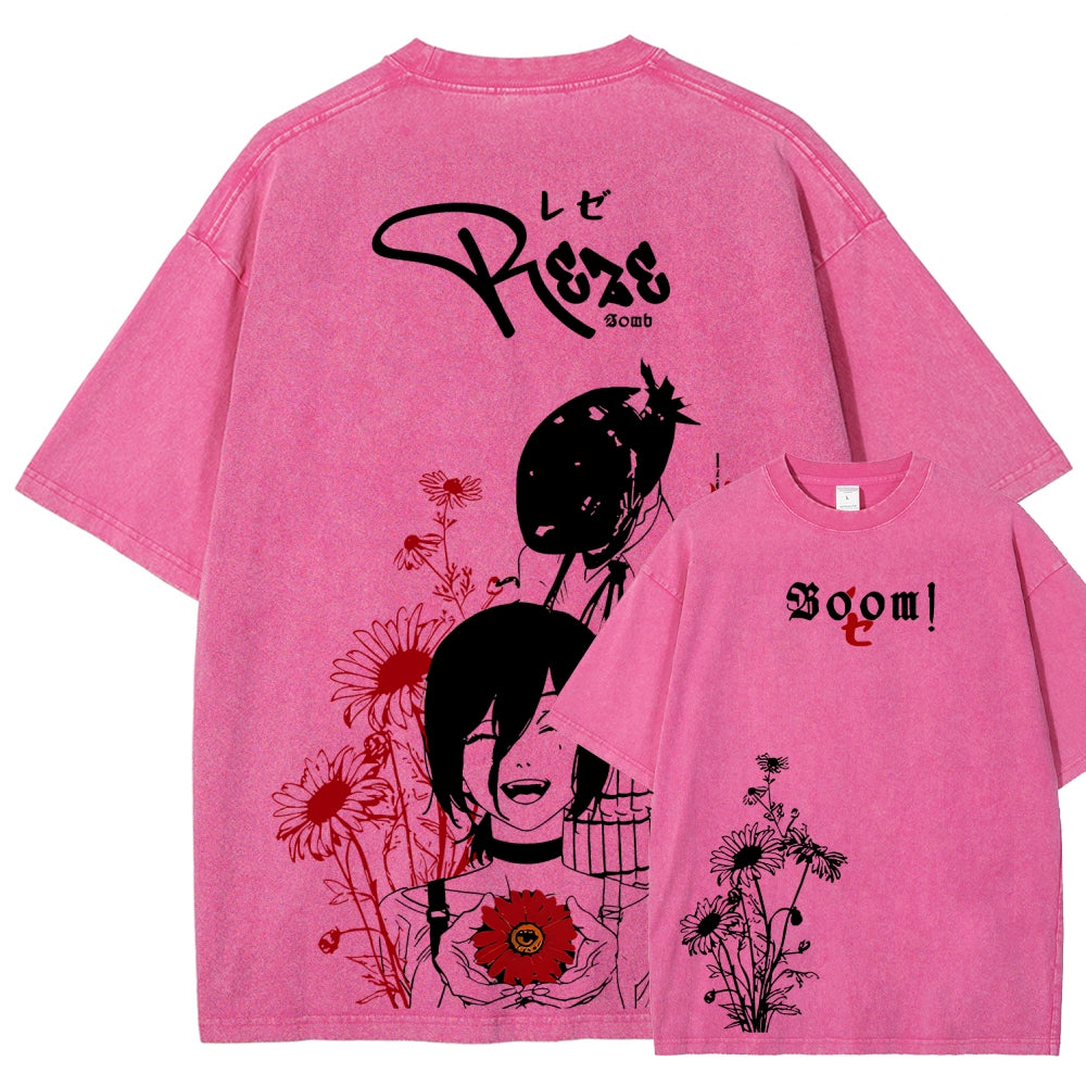 Chainsaw Man Unisex Fit Washed T-Shirt 2511004263