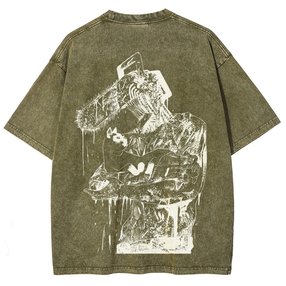 Chainsaw Man Unisex Fit Washed T-Shirt 2511007192
