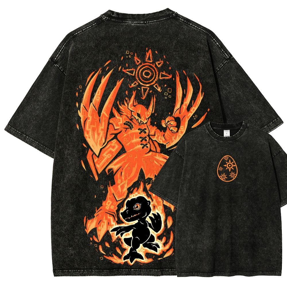 Digimon Unisex Fit Washed T-Shirt 2511008421