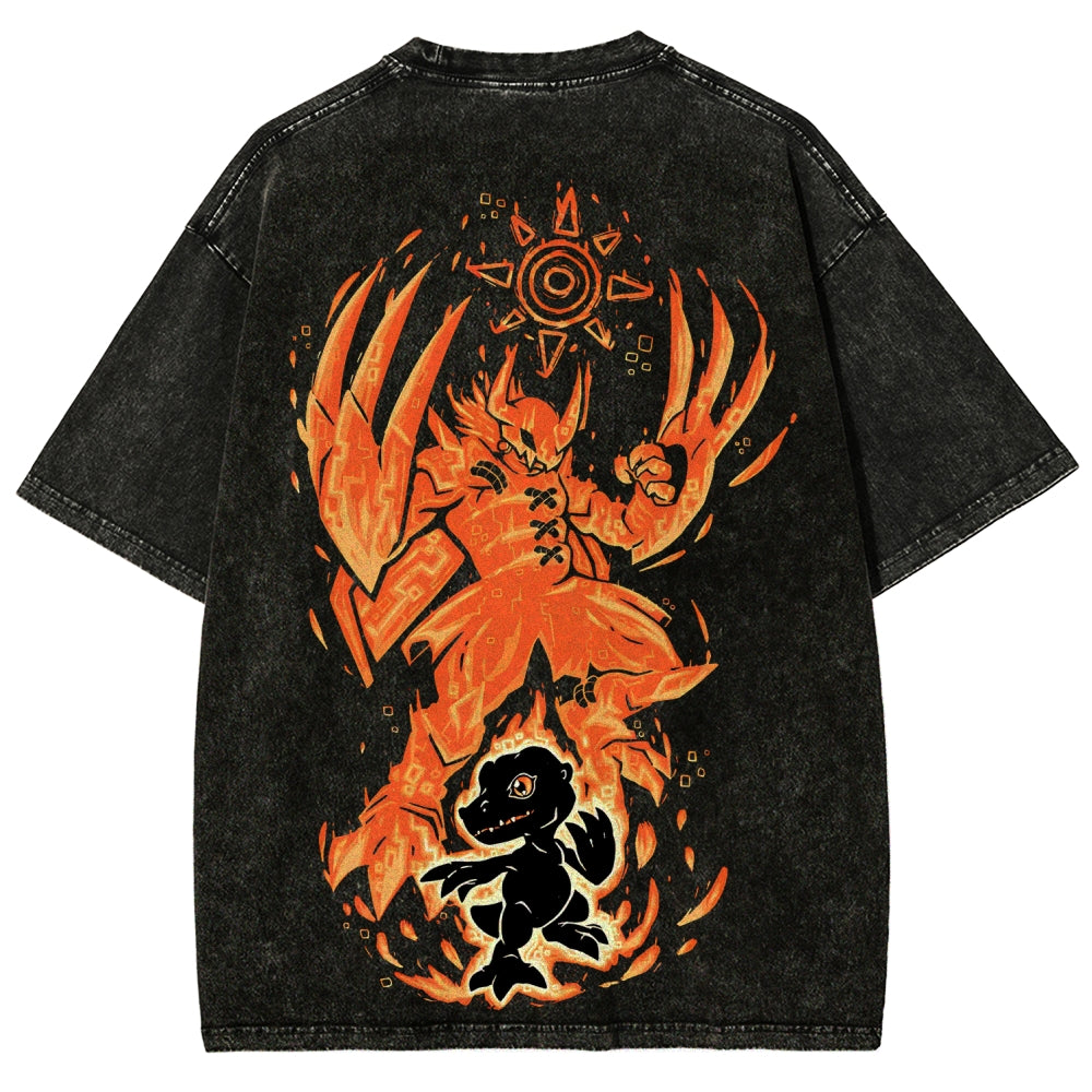 Digimon Unisex Fit Washed T-Shirt 2511008421