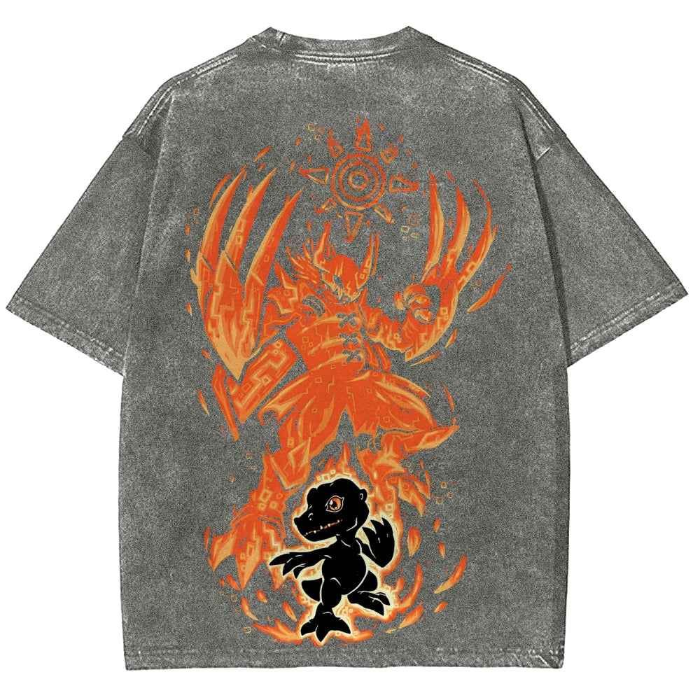 Digimon Unisex Fit Washed T-Shirt 2511008421