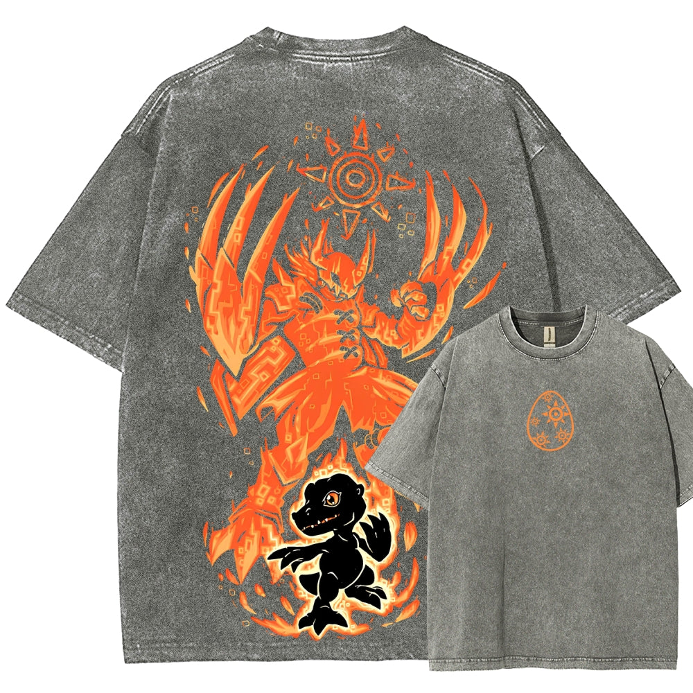 Digimon Unisex Fit Washed T-Shirt 2511008421