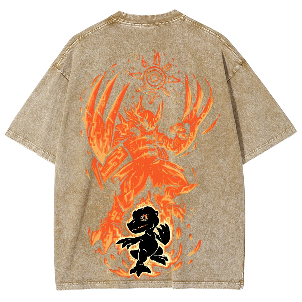 Digimon Unisex Fit Washed T-Shirt 2511008421
