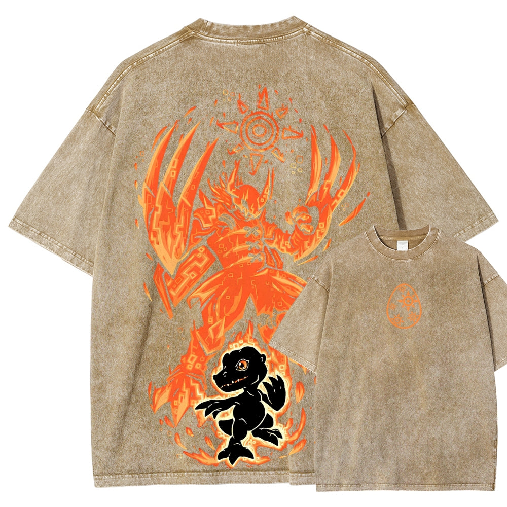 Digimon Unisex Fit Washed T-Shirt 2511008421