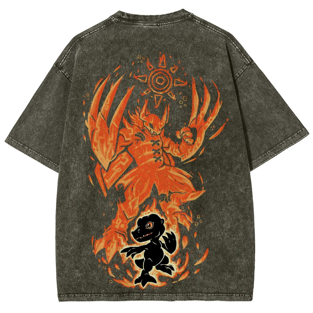 Digimon Unisex Fit Washed T-Shirt 2511008421