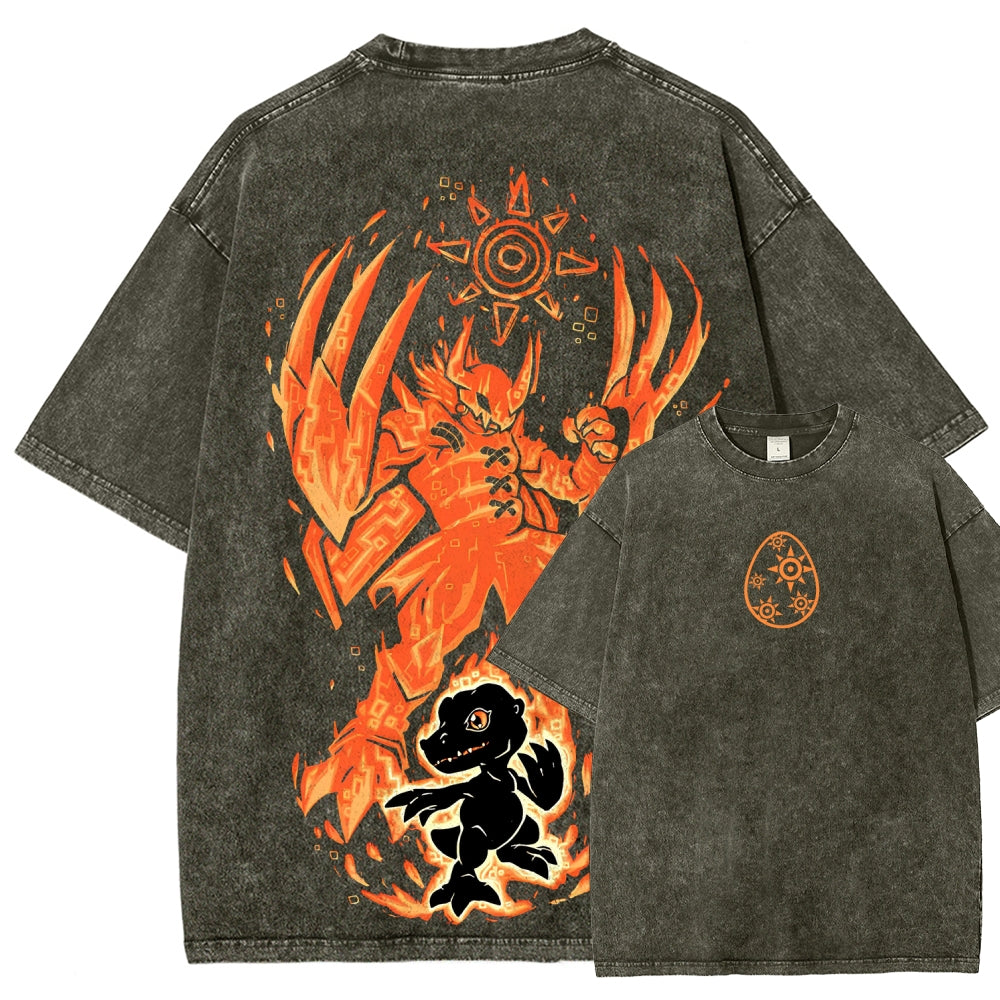 Digimon Unisex Fit Washed T-Shirt 2511008421