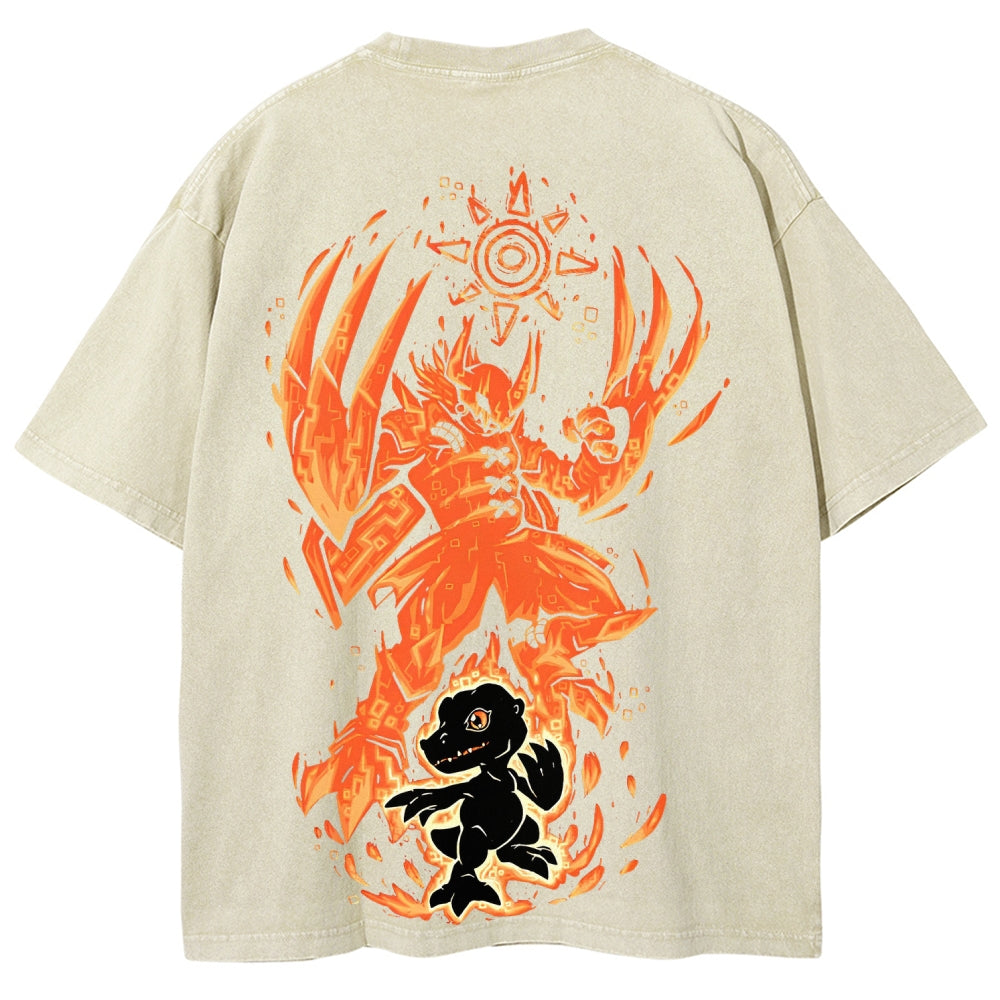 Digimon Unisex Fit Washed T-Shirt 2511008421