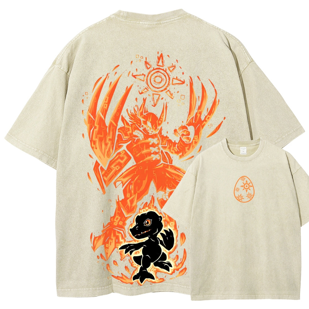 Digimon Unisex Fit Washed T-Shirt 2511008421