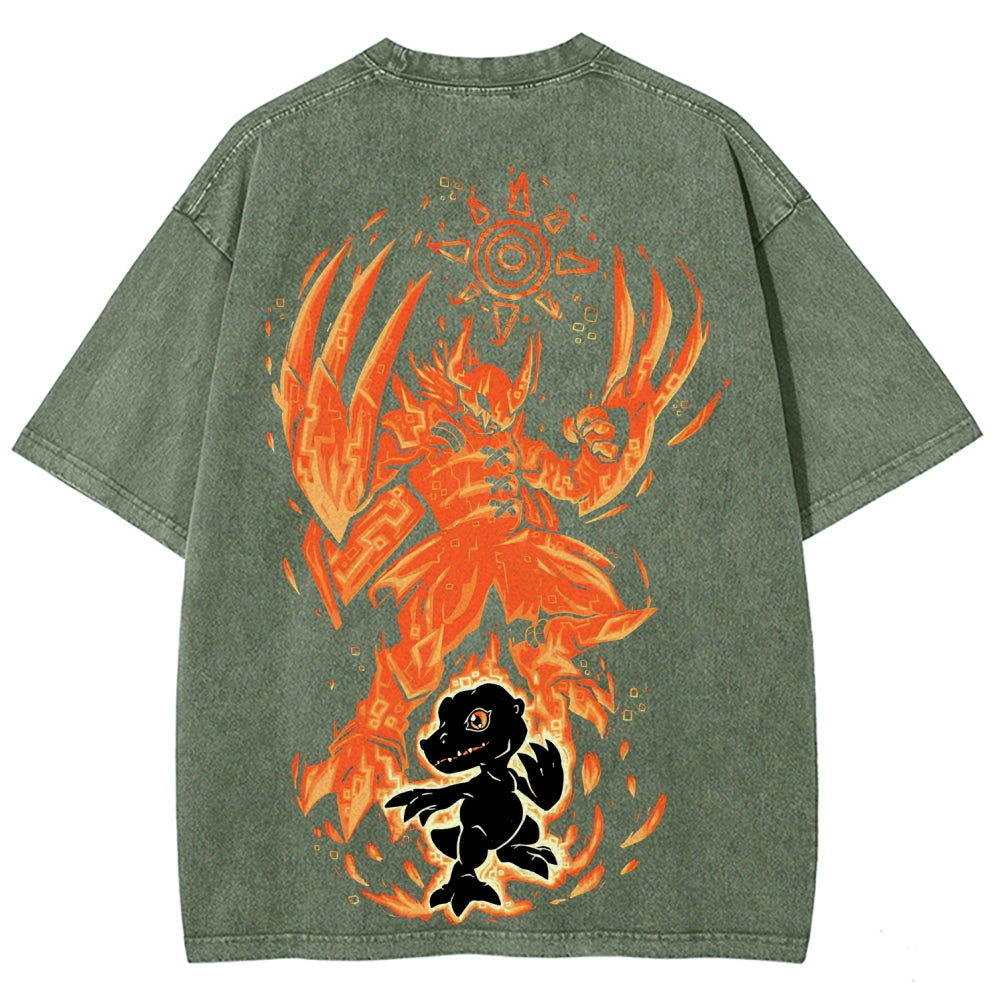 Digimon Unisex Fit Washed T-Shirt 2511008421