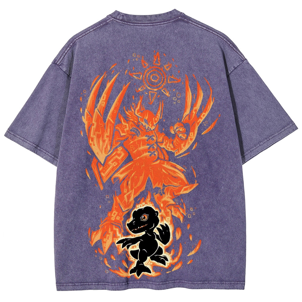 Digimon Unisex Fit Washed T-Shirt 2511008421