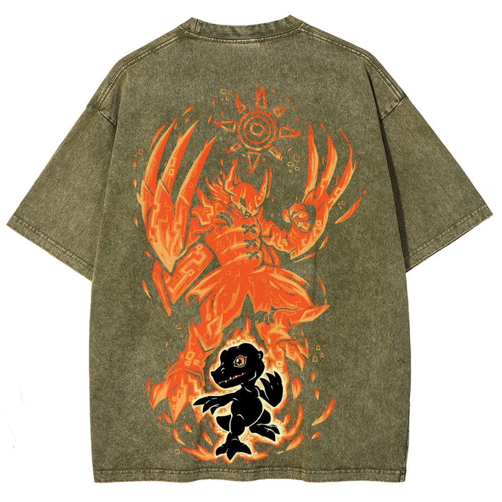 Digimon Unisex Fit Washed T-Shirt 2511008421