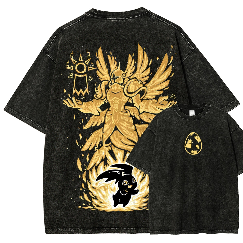 Digimon Unisex Fit Washed T-Shirt 2511008431
