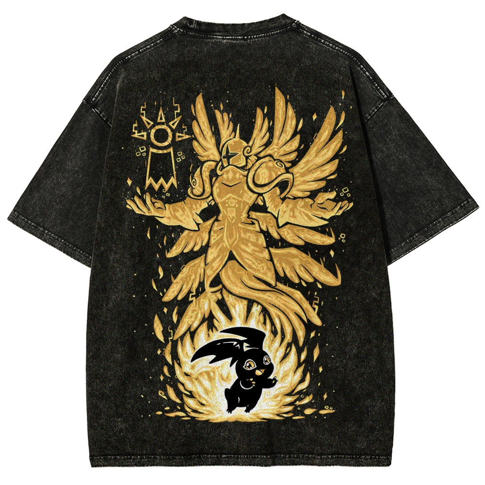 Digimon Unisex Fit Washed T-Shirt 2511008431