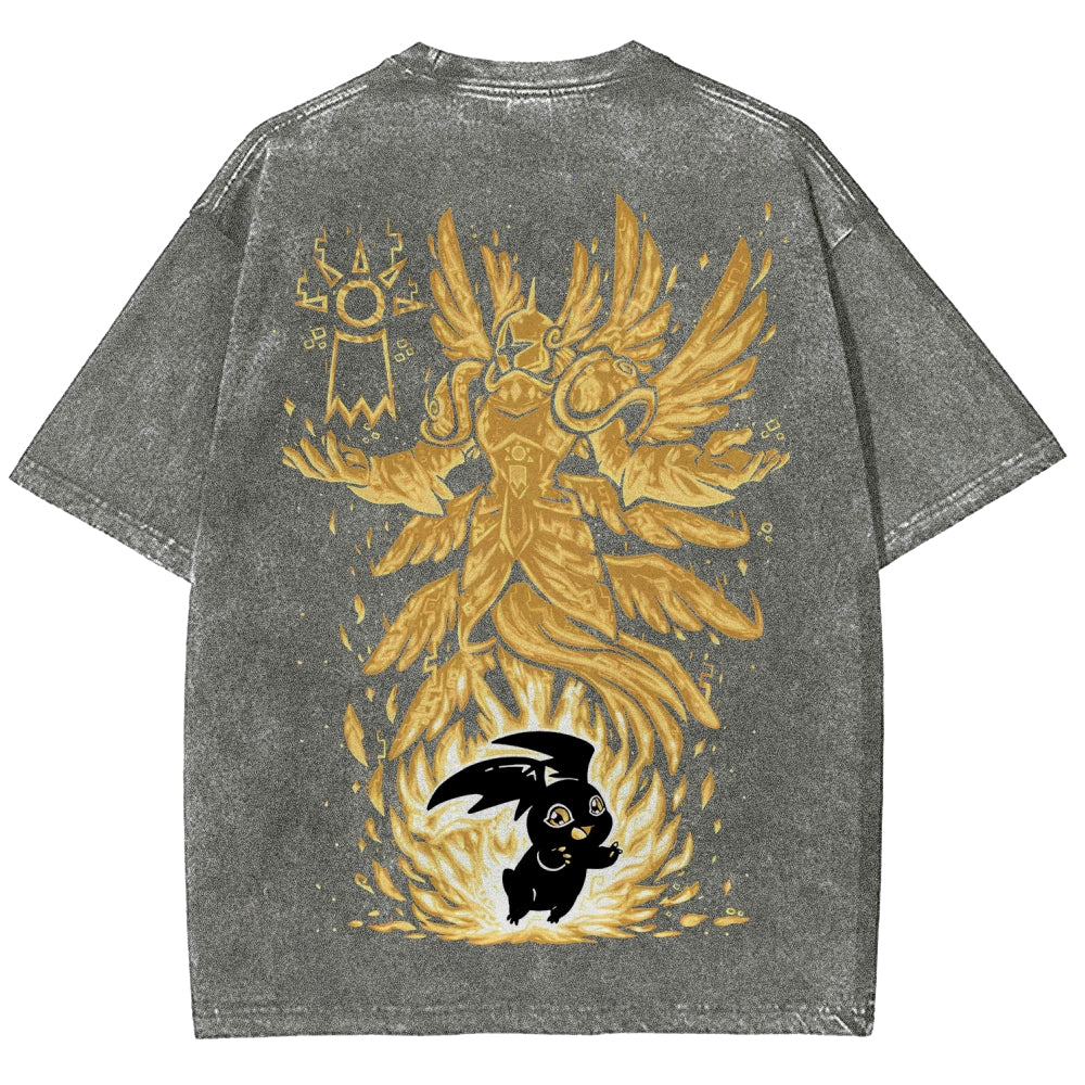 Digimon Unisex Fit Washed T-Shirt 2511008431