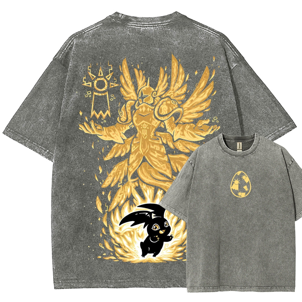 Digimon Unisex Fit Washed T-Shirt 2511008431