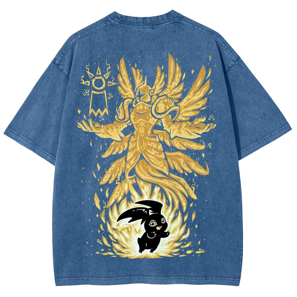 Digimon Unisex Fit Washed T-Shirt 2511008431