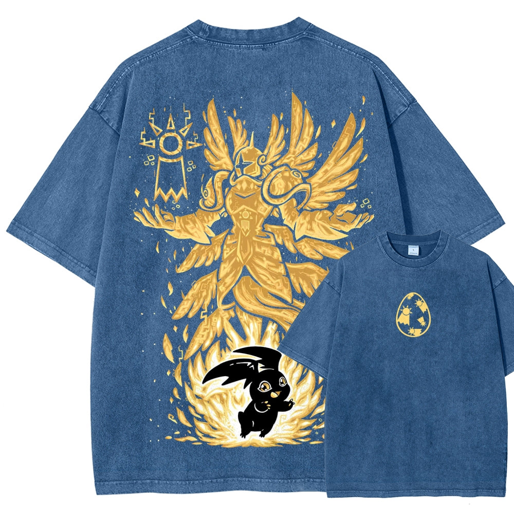 Digimon Unisex Fit Washed T-Shirt 2511008431