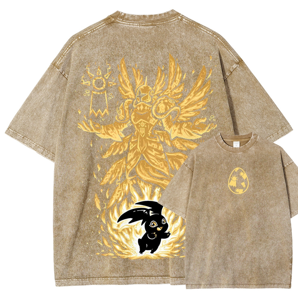 Digimon Unisex Fit Washed T-Shirt 2511008431
