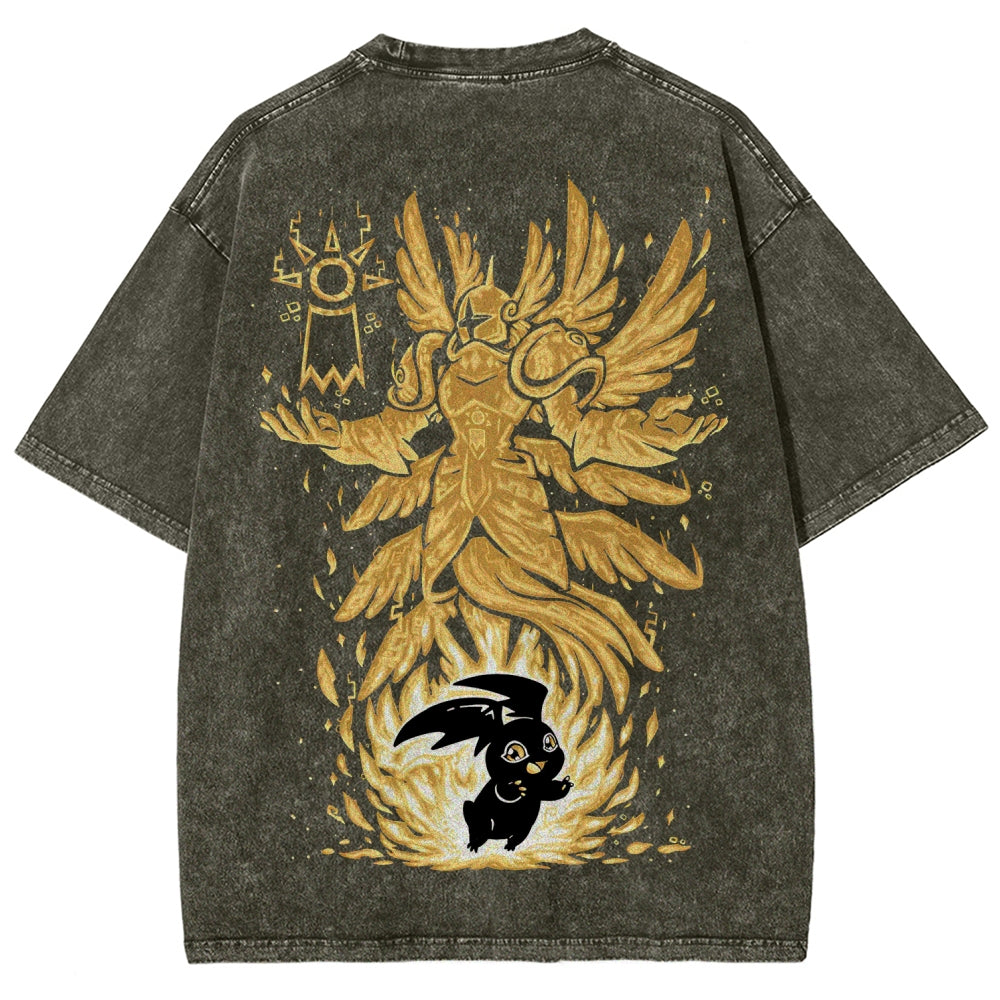Digimon Unisex Fit Washed T-Shirt 2511008431