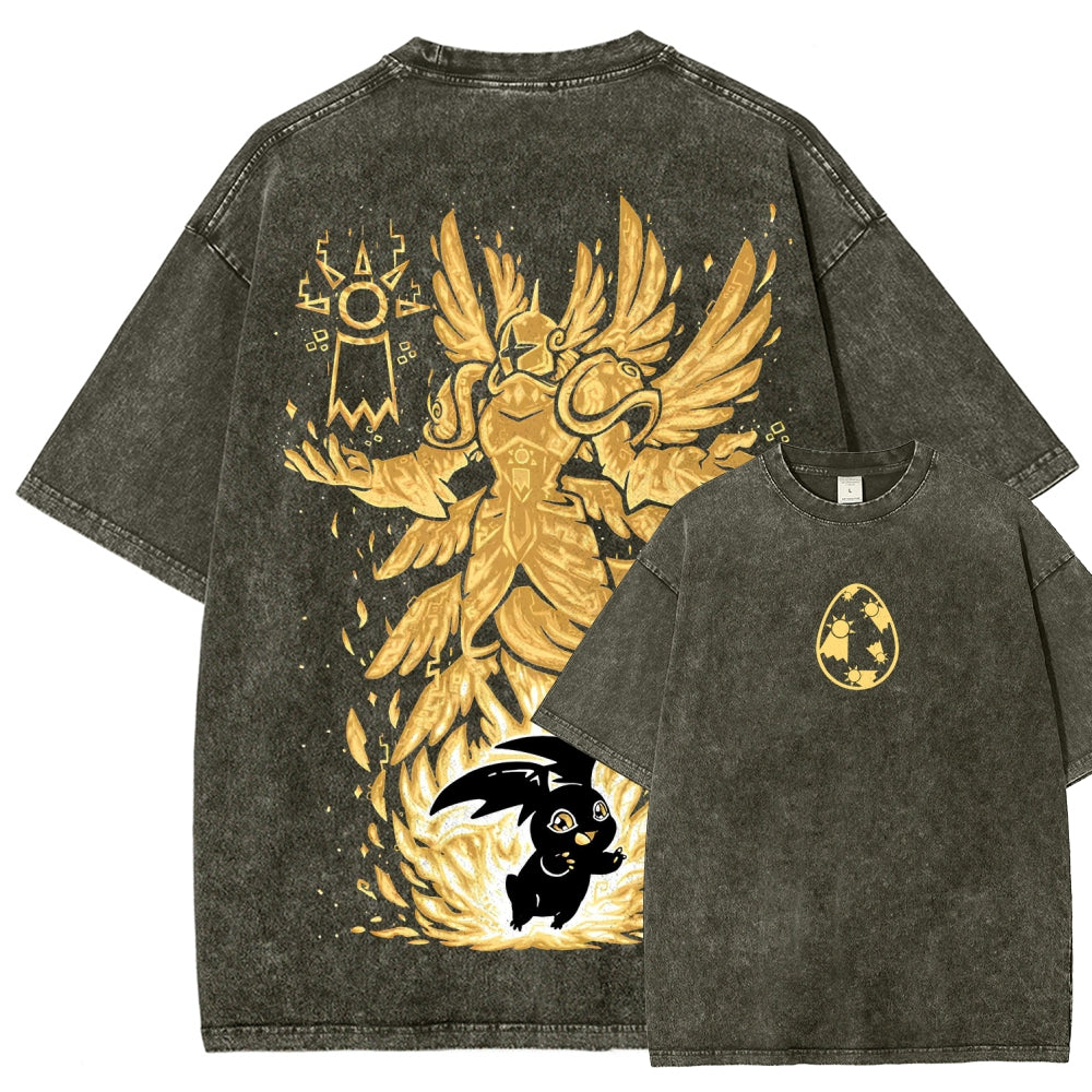 Digimon Unisex Fit Washed T-Shirt 2511008431