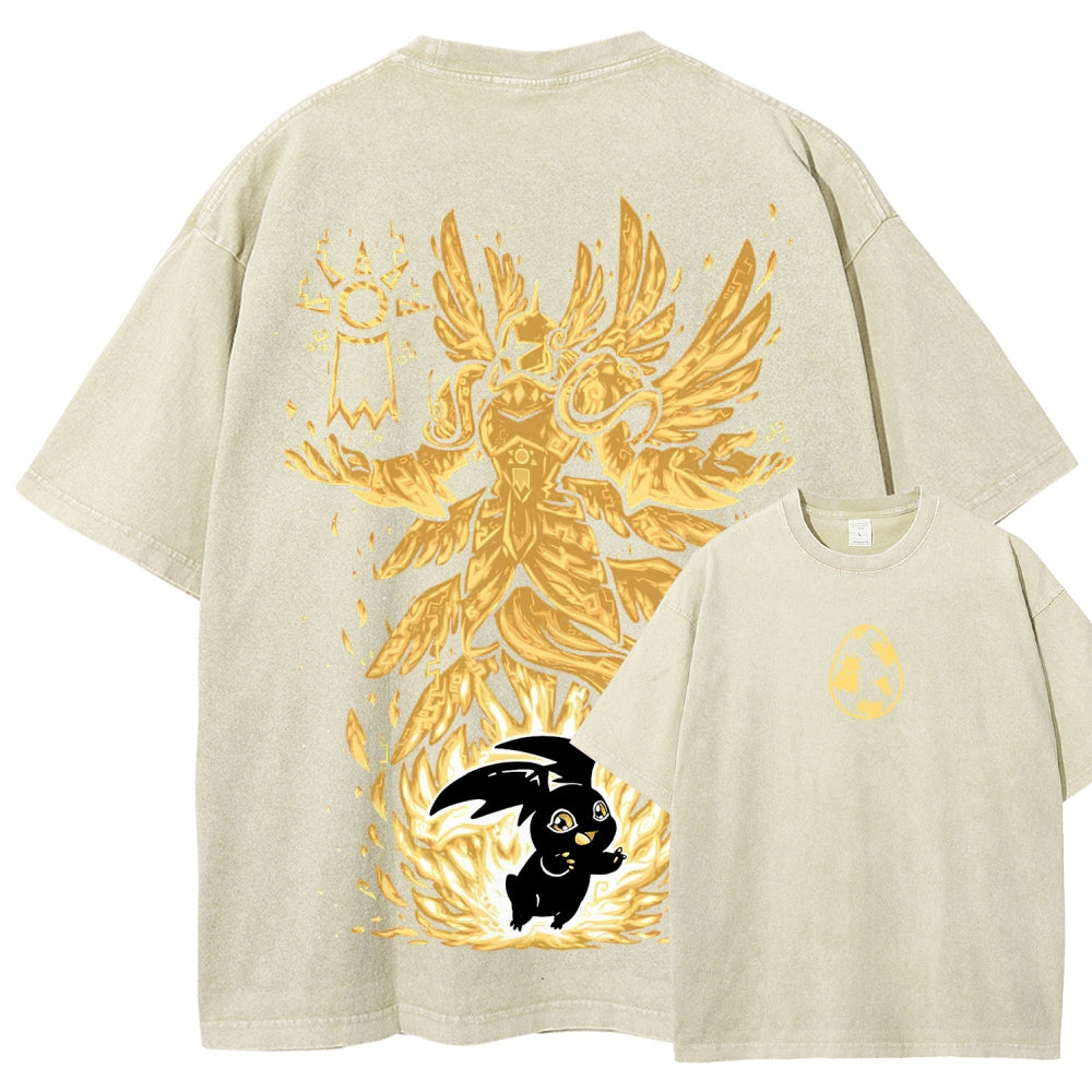 Digimon Unisex Fit Washed T-Shirt 2511008431