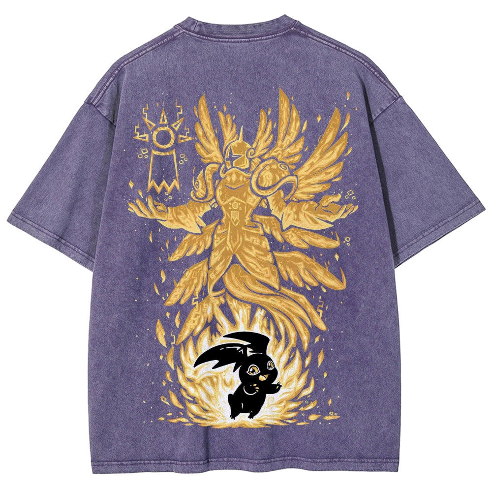 Digimon Unisex Fit Washed T-Shirt 2511008431