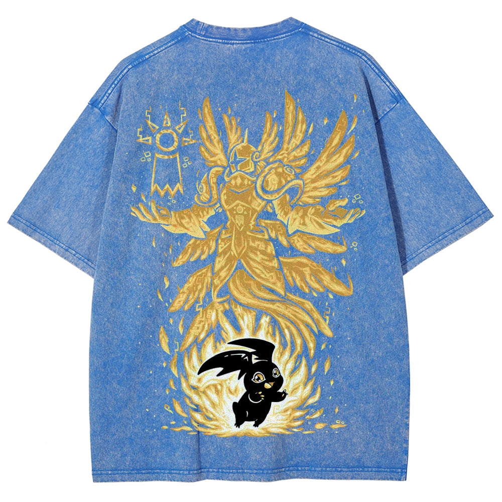 Digimon Unisex Fit Washed T-Shirt 2511008431