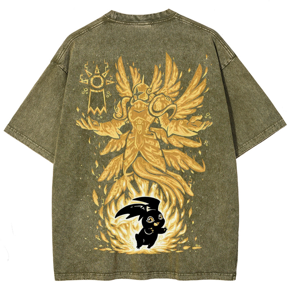 Digimon Unisex Fit Washed T-Shirt 2511008431