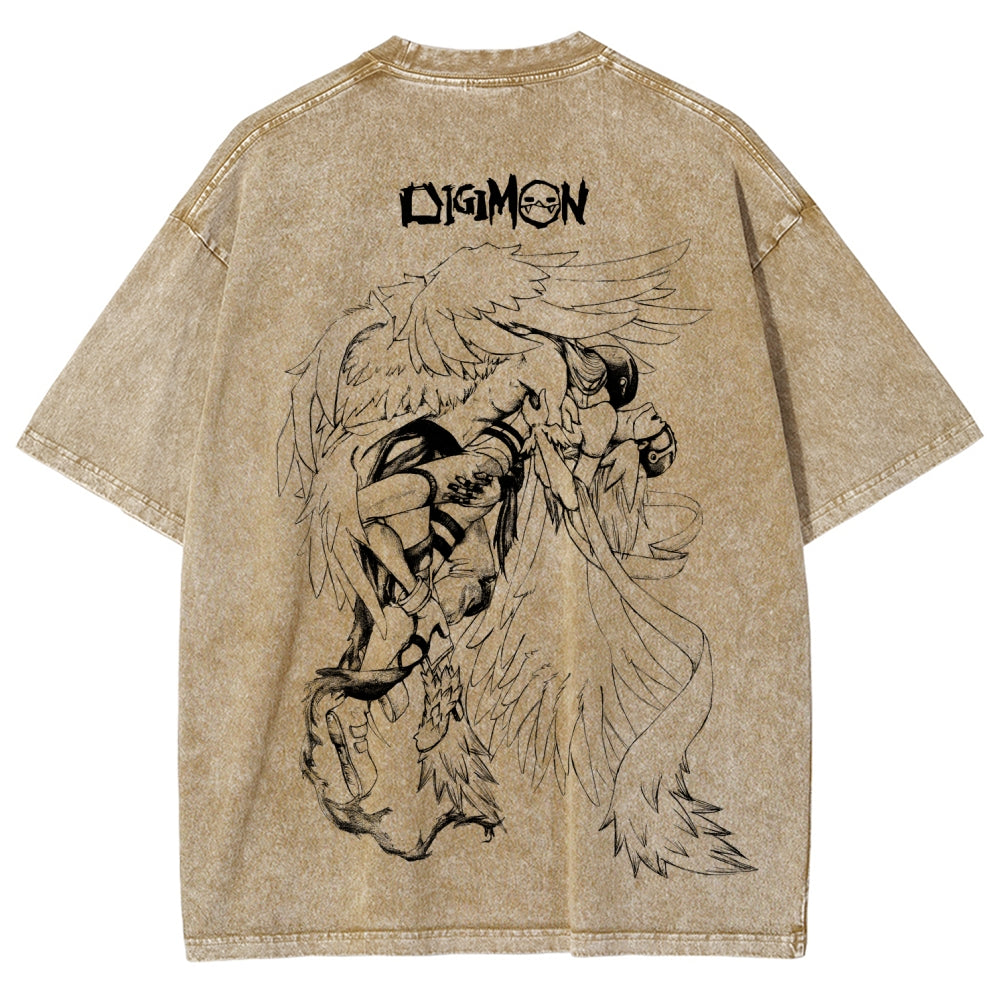 Digimon Unisex Fit Washed T-Shirt 2511008471