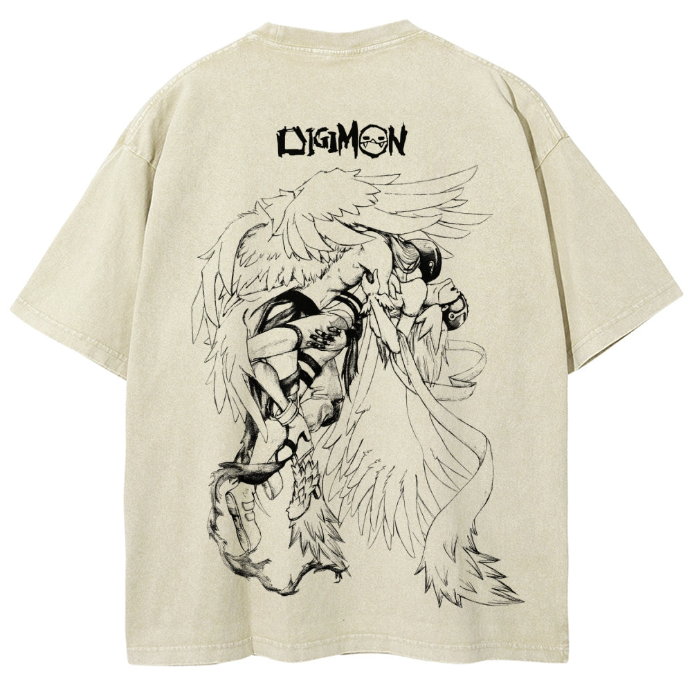 Digimon Unisex Fit Washed T-Shirt 2511008471