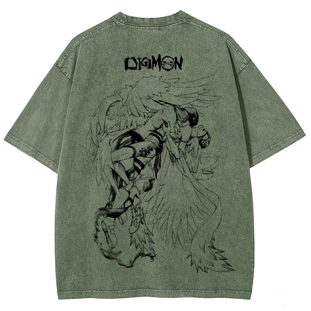 Digimon Unisex Fit Washed T-Shirt 2511008471